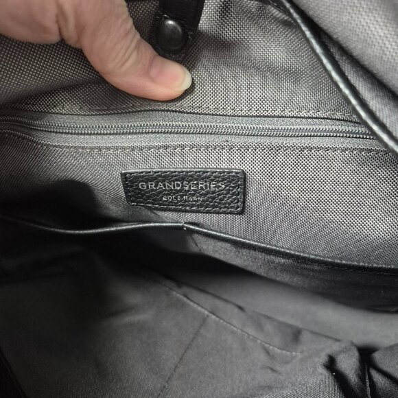 Cole Haan Grand Series Black Leather Backpack Travel Bag - Picture 13 of 15